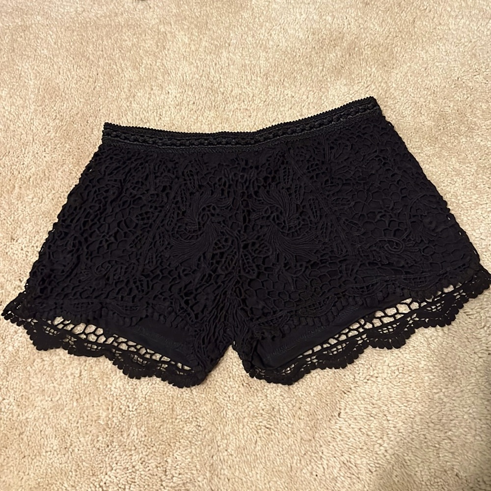 Tinseltown Black Lace Shorts